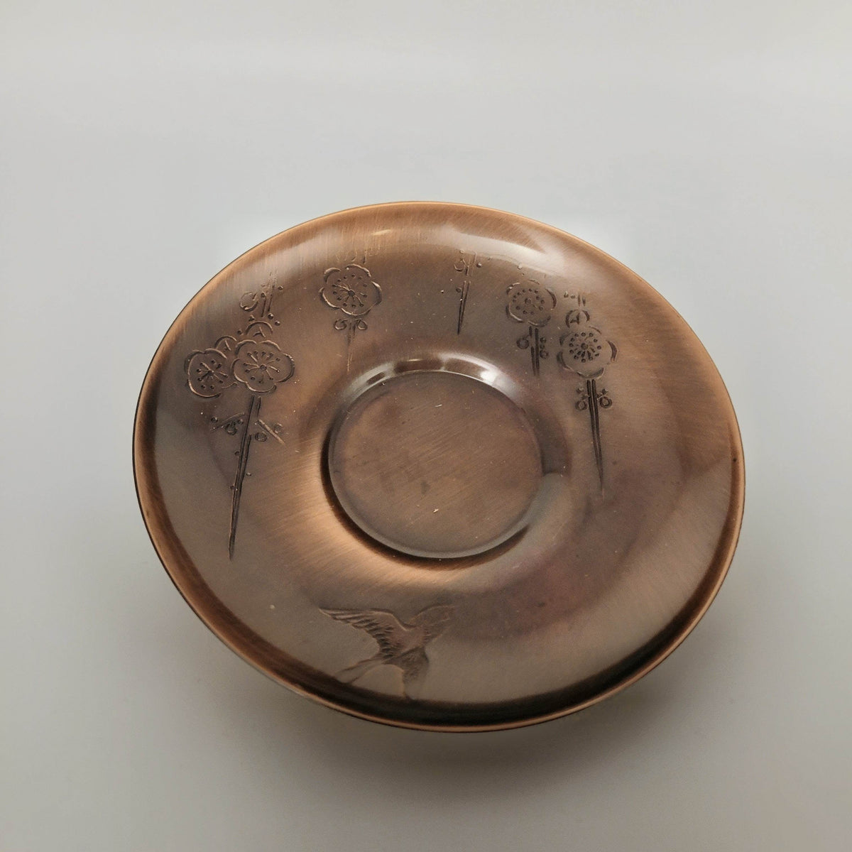 Boîte à thé japonaise chazutsu Ōkadō Koto & Chataku en cuivre pur