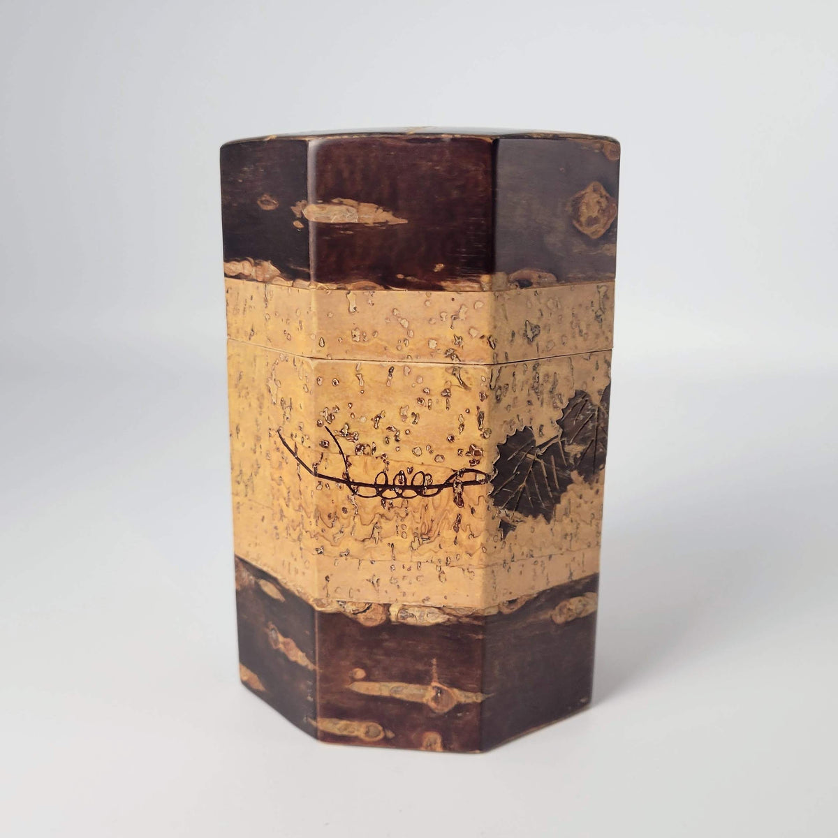 Japanse theebus chazutsu - Sakura Kawa - Druivenmotief - Driedelige Set