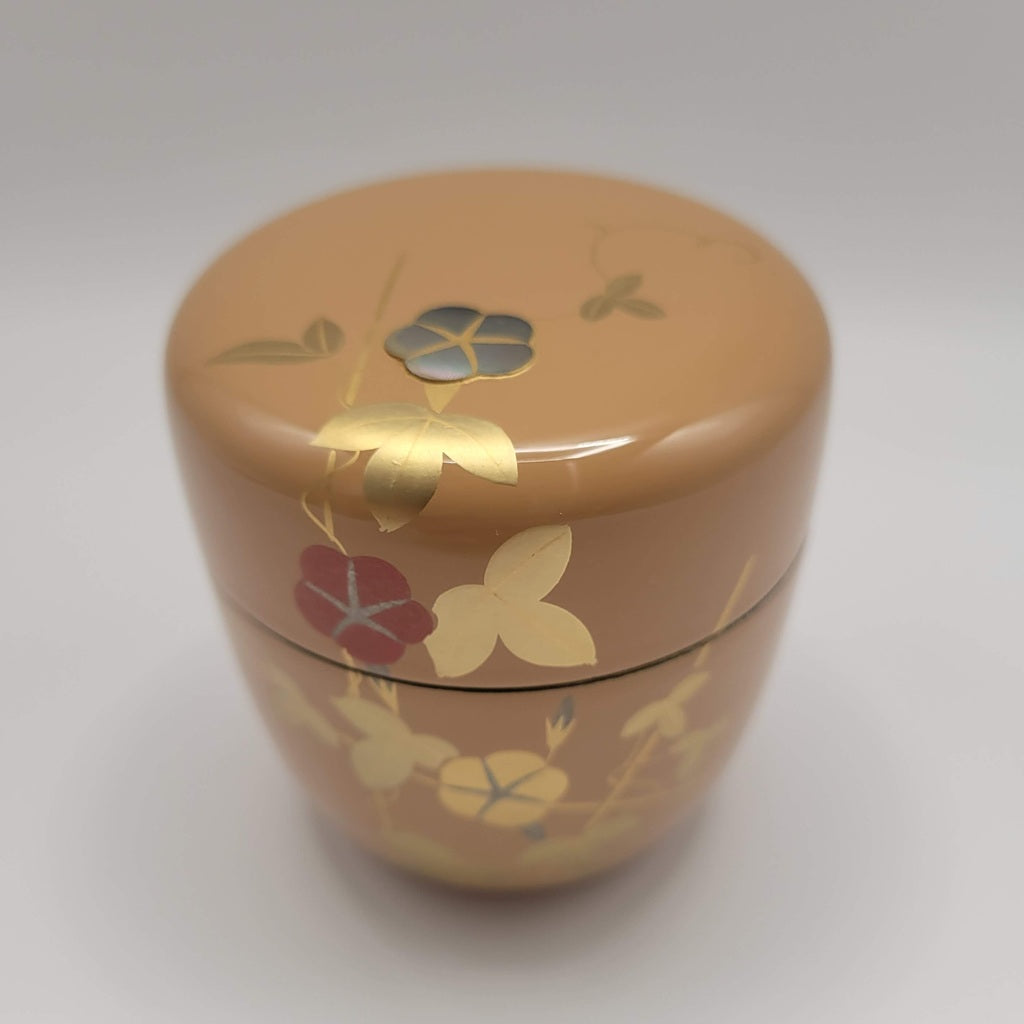 Japanese Tea Caddy Asagao 朝顔 (morning glory) with raden Nakamura Kosai