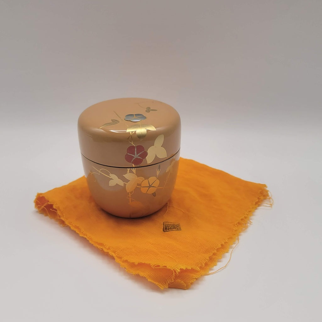 Japanese Tea Caddy Asagao 朝顔 (morning glory) with raden Nakamura Kosai