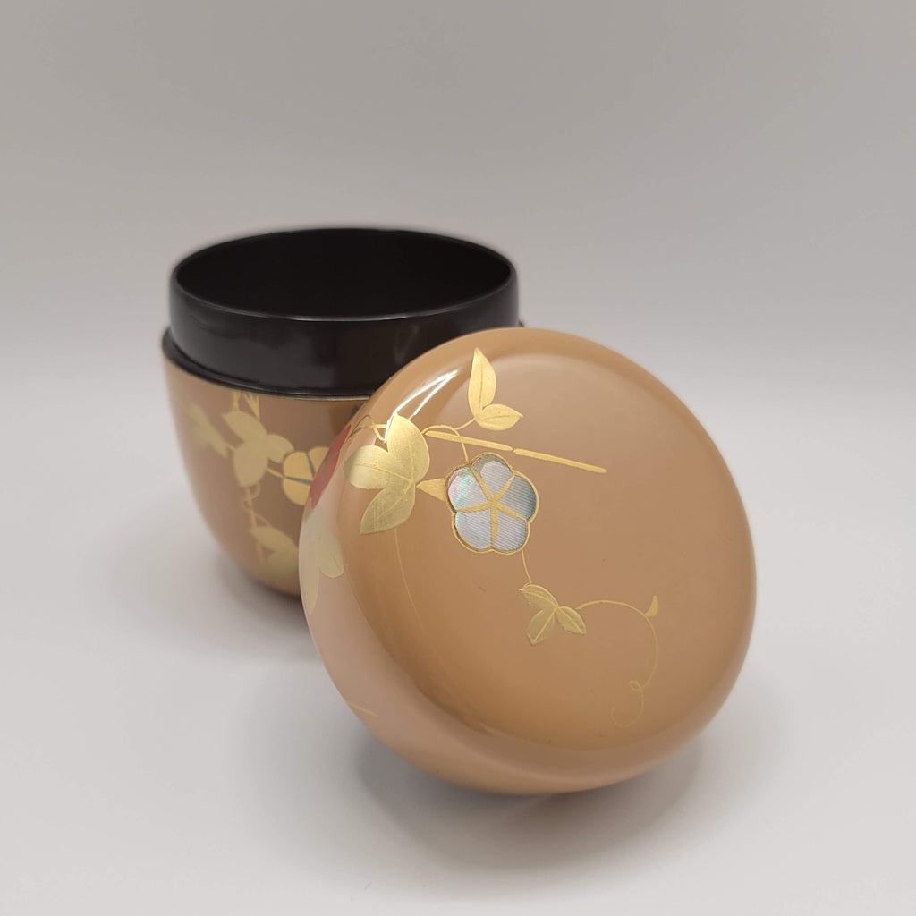 Japanese Tea Caddy Asagao 朝顔 (morning glory) with raden Nakamura Kosai