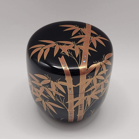 Japanse tea caddy Shuchiku maki-e 朱竹蒔絵 Murayama Yōhō