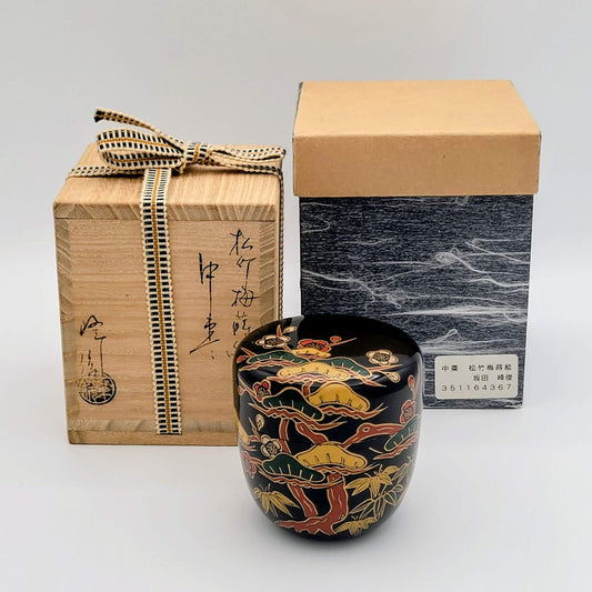 Matcha natsume met Shochikubai-motief 松竹梅 Sakata Minetosh